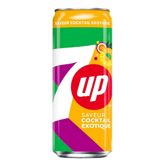 Cannettes seven UP saveur cocktail exotique