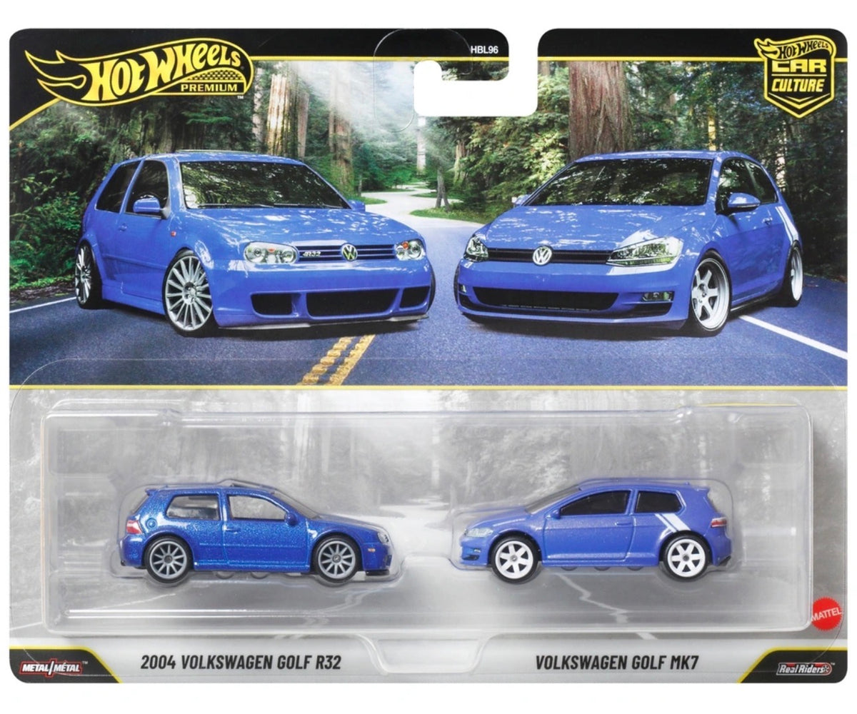 Hot Wheels - Véhicules Volkswagen Golf R32 et Golf MK7 1/64